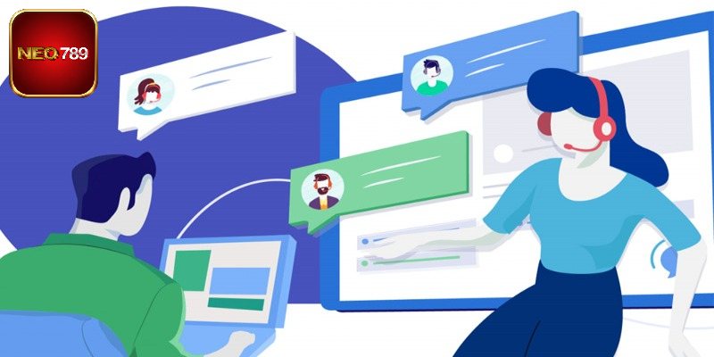 Nhắn tin qua khung chat để liên hệ Neo789
